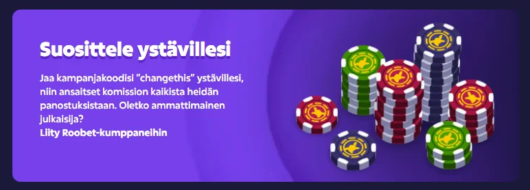 Roobet suosittele ystävillesi